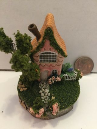 Handmad Miniature Moss Fairy House Vintage By O 