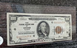 Hi Grade Rare 1929 Us $100 National Currency Brown Seal 430