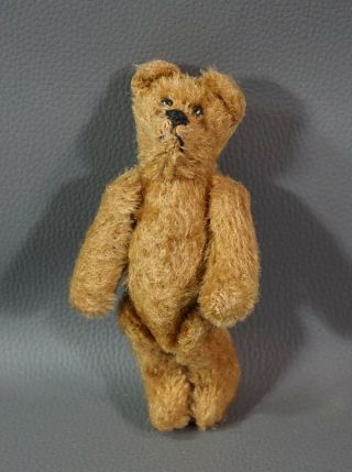 Antique German Schuco Teddy Bear Straw - Stuffed Mohair Toy Jointed Limbs 6 "