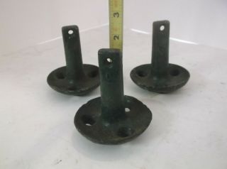 3 Vintage / Antique Mushroom 3 - Hole Cast Iron Duck - Goose Decoy Weight Anchor