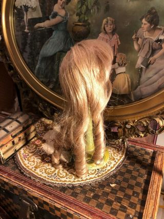 Great Antique Style Vintage French Honey Blonde Human Hair Doll Wig