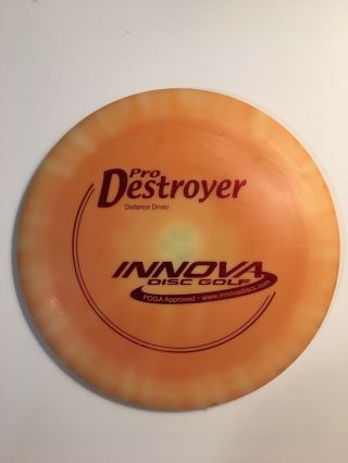 Innova Pfn Pro Sunburst Destroyer 174g Patent Rare Collectible Disc Golf