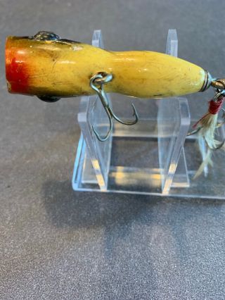 VINTAGE Ozark mountain Pop Eye wooden Lure with glass eye Will Combine 3