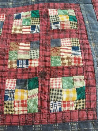 Boyd ' s Bears & Friends 1996 mini 9 patch quilt 8.  5 x 8.  5 100 Cotton 2