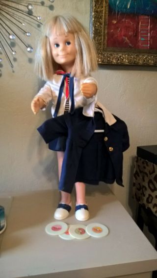 Charming Chatty Cathy Doll By Mattel 1962,  Rare Lt.  Blond Hair,  Clothing