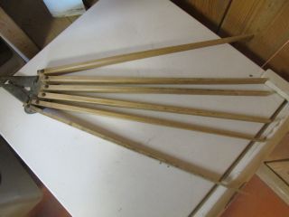 Vintage/antique Handy 6 Arm Wooden Wall Clothes Drying Rack Estate
