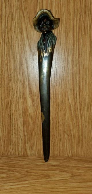Very Rare Solid Bronze 13 3/8 " Johnny Griffin Black Americana Letter Opener
