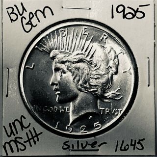 1925 P Bu Gem Peace Silver Dollar Unc Ms,  U.  S.  Rare Coin 1645