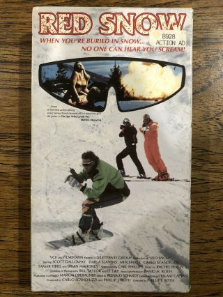 Red Snow Vhs Action Ski Snowboard Video Scott Galloway Darla Slavens Vcii Rare