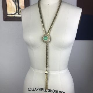 Vintage Rare Whiting & Davis Mesh Snake Jade Pearl Necklace