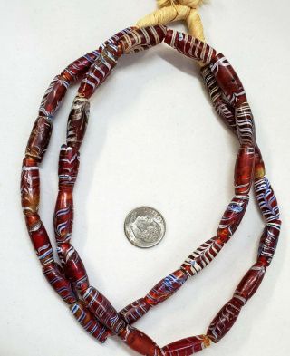 (22) Antique Trade Beads - Venetian Glass - Red Feathers - Hudson Bay - Reenactments