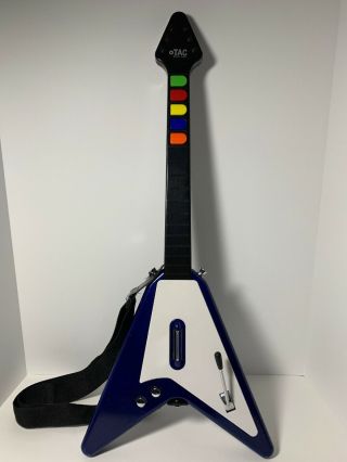 Tac Tp - Psii669c Antcommandos Flying V Guitar Hero Wireless Ps2 Ps3 Rare Blue
