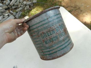 Antique Green River Fishing Vintage Minnow Bait Bucket Pail