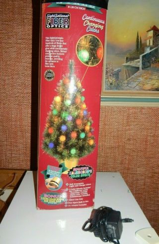 RARE 32  Bradford Fiber Optic Tree with ICE GLOW Sugar Coated Ornaments 2