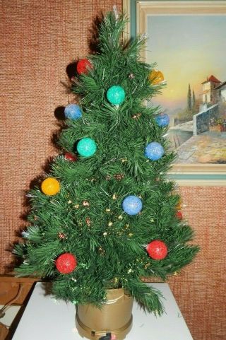 RARE 32  Bradford Fiber Optic Tree with ICE GLOW Sugar Coated Ornaments 3