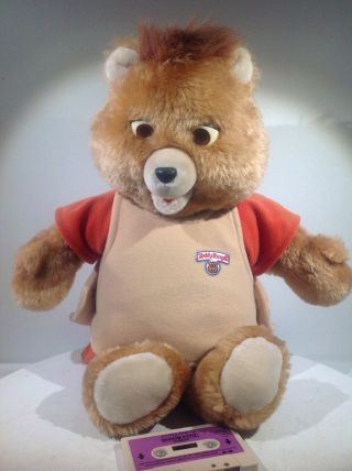 Vintage 1985 Wow Teddy Ruxpin Bear With Tape For Repair