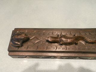 Vintage Hand Carved Chinese Chopstick Box With Carved Wooden Chopsticks
