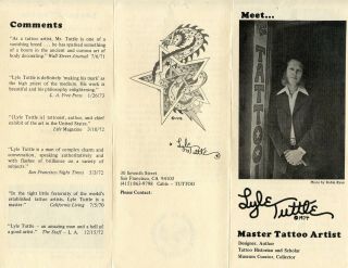Incredible Rare Lyle Tuttle 1974 Tattoo Show Brochure Meet Lyle At Film Lecture