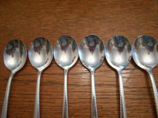 6 Prestige Plate 1945 BORDEAUX Pattern Round Cream Soup Spoons Oneida 2