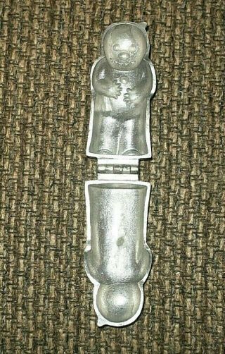 Antique / Vintage Pewter Hinged Ice Cream Mold 601 Snowman