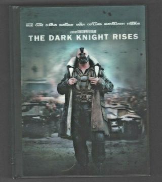 The Dark Knight Rises (blu - Ray 3 - Disc Lenticular Book With Comic) Rare Ln
