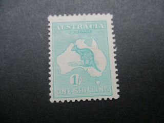 Kangaroo Stamps: 1/ - Green 3rd Watermark Rare (c54)