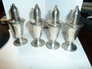 4 Duchin Creation Sterling Silver Weighted Salt & Pepper Shakers Vintage 2 Pairs