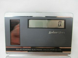 Vintage Radio Shack Solar Thin EC - 418 Solar Powered Electronic Calculator RARE 3