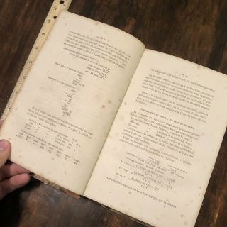 RARE Antique 1800’s Leather Bound Large Book Decor Old Mathematics Math School 2