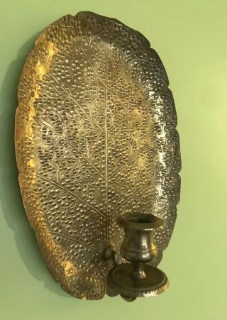 Vintage Brass Wall Sconce Candelabra Ornate 12 