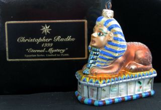 Rare Christopher Radko 1999 Eternal Mystery Egyptian Sphinx Ornament 99egy3