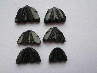 6 Loose Antique Victorian Or Edwardian Whitby Jet Beads