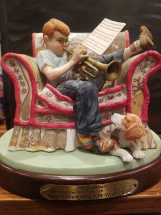 Norman Rockwell The Trumpeter 317/2500 1986 Saturday Evening Post Rare Figurine