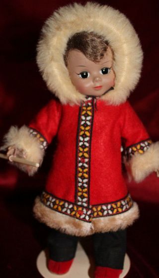 Very Rare Vintage Madame Alexander " Eskimo " Boy Doll,  1967 - 1969,  8 " Bent Knee