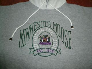 Minnesota MOOSE Vintage Hooded Sweatshirt Hoodie MENS SZ XL Rare Good Shape 3