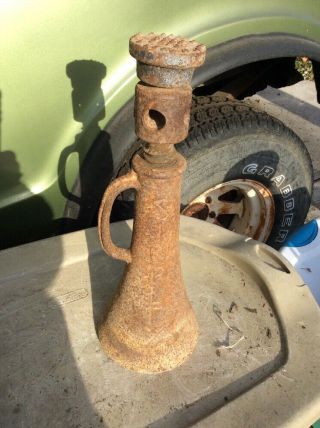 Vtg Antique Simplex 1 1/2x12 Railroad House Screw Bottle Jack 16” Lift Cast Iron