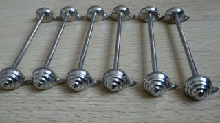 Set Of 6 Rare Vintage Silver Plated Snails French Knife Rests
