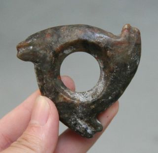 6cm Chinese,  Jade,  Natural Stone,  Hongshan Culture,  Zong Amulet Pendant Qw004