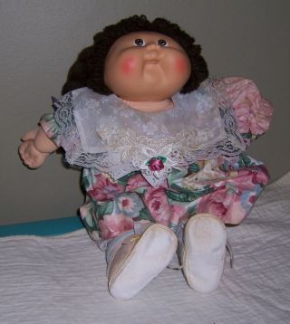 Vintage Hasbro Cabbage Patch Kids Doll 1989 Brown Hair Quincy Jessica W/papers