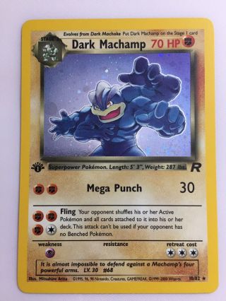 Pokemon Dark Machamp Team Rocket Set Holo 1st Edition Rare Card (10/82)