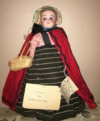 A/o Antique German Bisque Welsh Doll