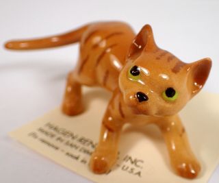 Vtg Hagen Renaker Miniature Bone China Rare Orange Tabby Kitty Cat Figurine