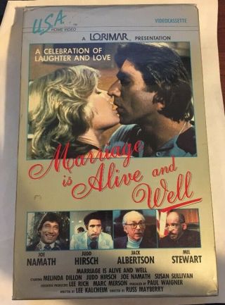 Marriage Is Alive And Well 1980 Tv Movie Big Box Vhs Rare Oop Joe Namath U.  S.  A.