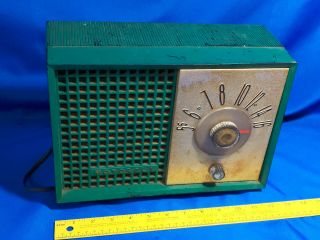 Motorola Green Twin Speakers Am Tube Radio Model 54x Tabletop Vtg Rare Color Mid