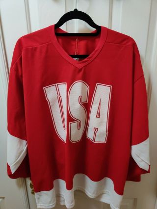 Vintage Ccm Maska Red And White Nhl Team Usa Hockey Jersey Size Xl Rare Old 21
