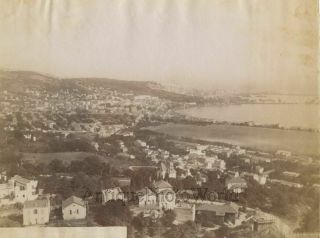 Algiers Algeria Aerial Coastal City View Antique Albumen Photo