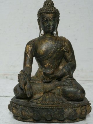 Very Old Chinese Gilt Bronze Seated Buddha - Very Rare Chinese God Figure - L@@k