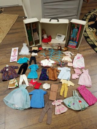 Vintage Barbie Bundle,  With 4 Dolls,  Accessories And Case
