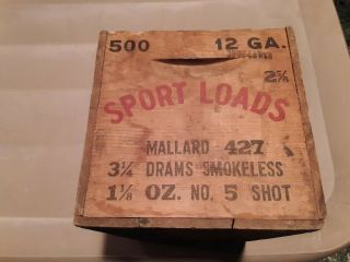 Rare Sears Roebuck 12 Gauge Vintage 5 Shot Wood Ammo Box