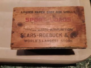 RARE Sears Roebuck 12 gauge Vintage 5 shot Wood Ammo Box 2